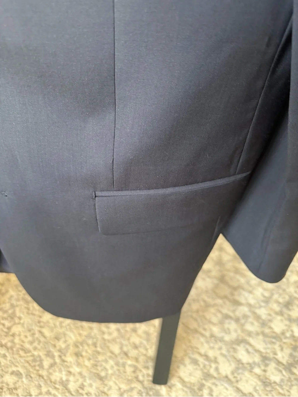 John Varvatos USA 44R Dark Navy 100% Wool Sport Coat Blazer, MSRP $675, EUC